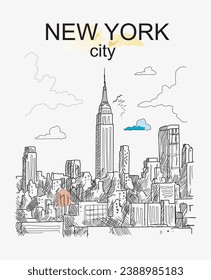 New York  graphic design vector illustration \