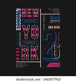 new york graphic typography design t shirt