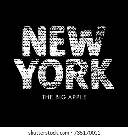 New York grunge textured inscription / Handwritten lettering / t-shirt graphic design / vectors / tee graphics