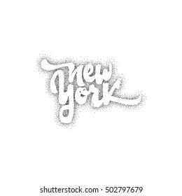 New York - hand drawn dotwork, calligraphy and lettering, for use in your designs logos, or other products