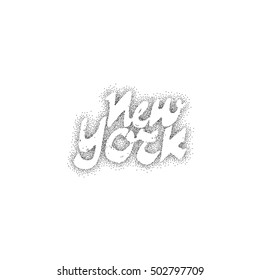 New York - hand drawn dotwork, calligraphy and lettering, for use in your designs logos, or other products