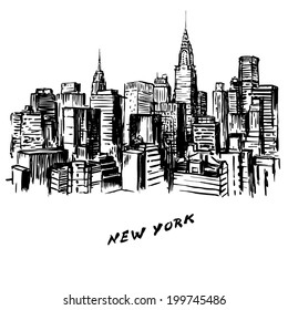 New York - hand drawn illustration svg