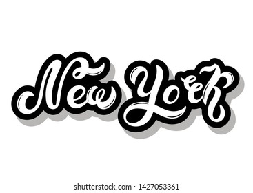 New York. Hand drawn lettering. Vector illustration.