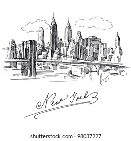 new york - hand drawn metropolis
