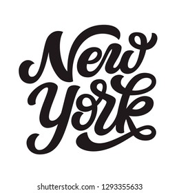 New York. Hand drawn US state name isolated on white background. Modern calligraphy for posters, cards, t shirts, souvenirs, stickers. Vector lettering typography