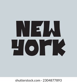 New York hand lettering on grey background.