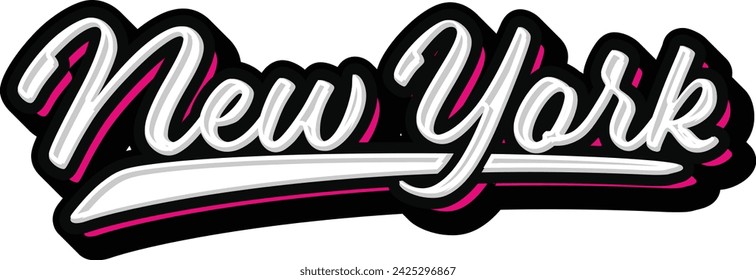 New York Hand Lettering Typography vector
