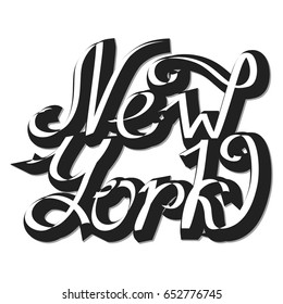 New York hand written calligraphy greeting card. hand drawn lettering and calligraphy cute phrase
