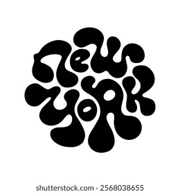 New York handmade brush lettering. Handwritten phrase NYC isolated logo. Vintage illustration for T-shirt, poster, card