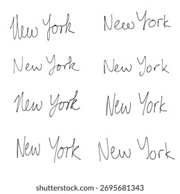 Nueva York. Escritura y garabatos. Fondo aislado.