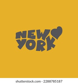 New York. Handwritten vector lettering. Unique hand drawn nursery poster. Cute phrases. Ink brush calligraphy. Scandinavian nordic style quote. Poster design, t-shirt print. Illustration art