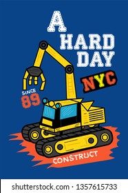 new york a hard day,t-shirt design vector illustration