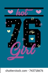 new york hot girl,t-shirt print poster vector illustration