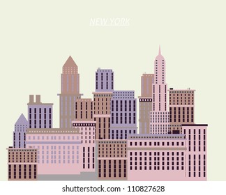 New York houses illustration svg