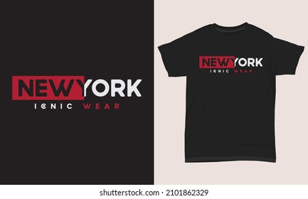 New York Iconic Wear Typography T-shirt Design