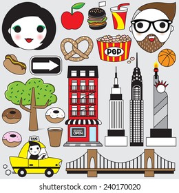 New York Icons illustration set