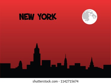New York illustration city USA american 