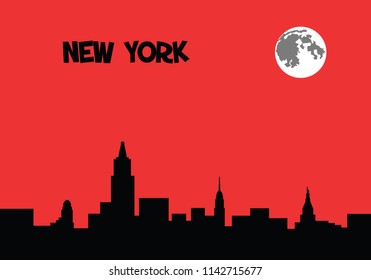 New York illustration city USA american 