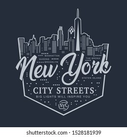 New York  illustration , tee shirt graphics, vectors, typography, hand drawing
