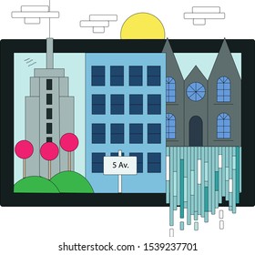 New York illustration, vector,  USA 