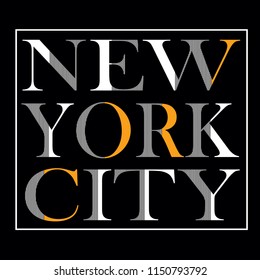 New york images typography vector illustration for t shirt