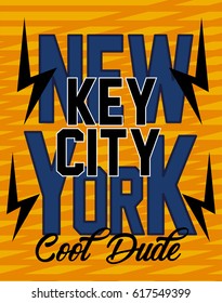 new york key city,t-shirt print poster vector illustration