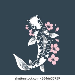 New York Koi fish and sakura blossom.