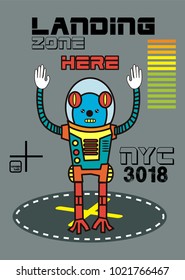 new york landing zone,t-shirt print mposter vector illustration