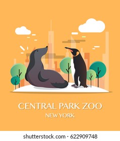 New york landmark Central Park Zoo.