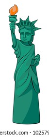 New York landmark. Statue of liberty illustration.