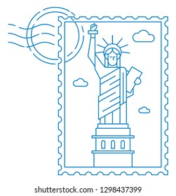New York landmark vector illustration   typography design