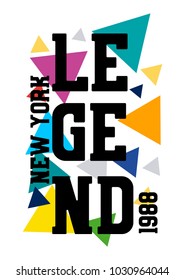 new york legend,t-shirt print poster vector illustration