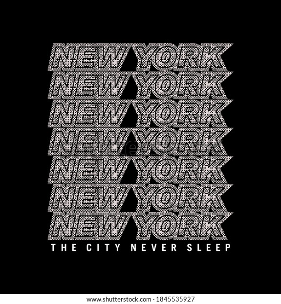 New York Letter Typography Illustration Print Stock Vector (Royalty ...