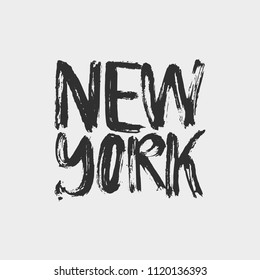 New York lettering.