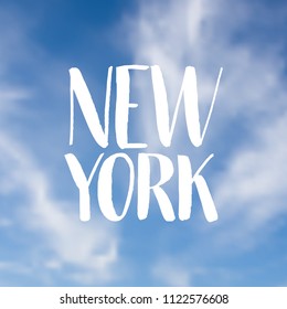 New York lettering.