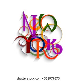 New york lettering design on white background.
