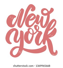 New York. Lettering phrase for postcard, banner, flyer. Vector illustration