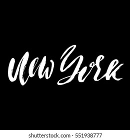 New York lettering. Retro typography print. Vintage text