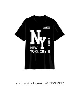 Nueva York Letras Tee Tipografía Gráfico Camiseta Impresión Diseño de Ilustración vectorial