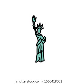 new york liberty statue fill style icon vector illustration design