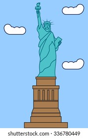 new york liberty statue line art