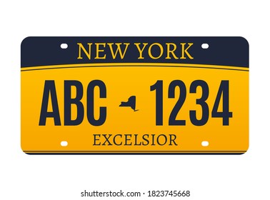 New Yorker Nummernschild. American Metal Vehicle - Zulassung