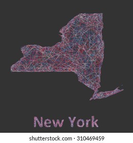 New York line art map