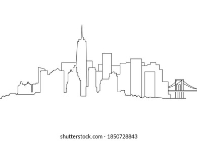 New York Line Landscape Illustration