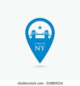 New York location pin - vector illustration