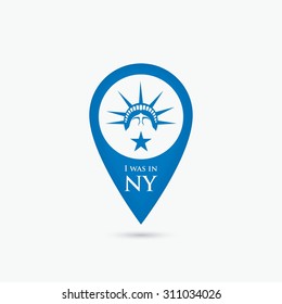 New York location pin - vector illustration