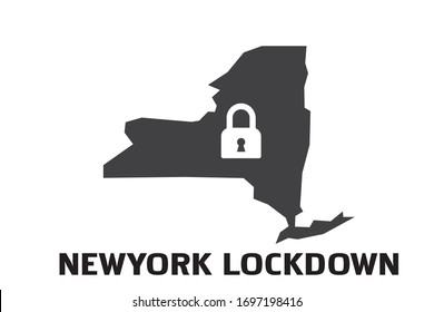 New York lock down icon vector isolated