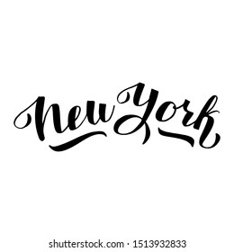 New York logo design. Trendy lettering text font. Print for card, t-shirt, mug, souvenir. Vector eps 10. 