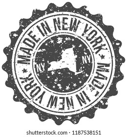 New York Made In Map Travel Stamp Icon City Design Tourism Export Seal