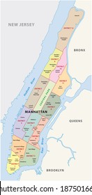 new york, manhattan district map